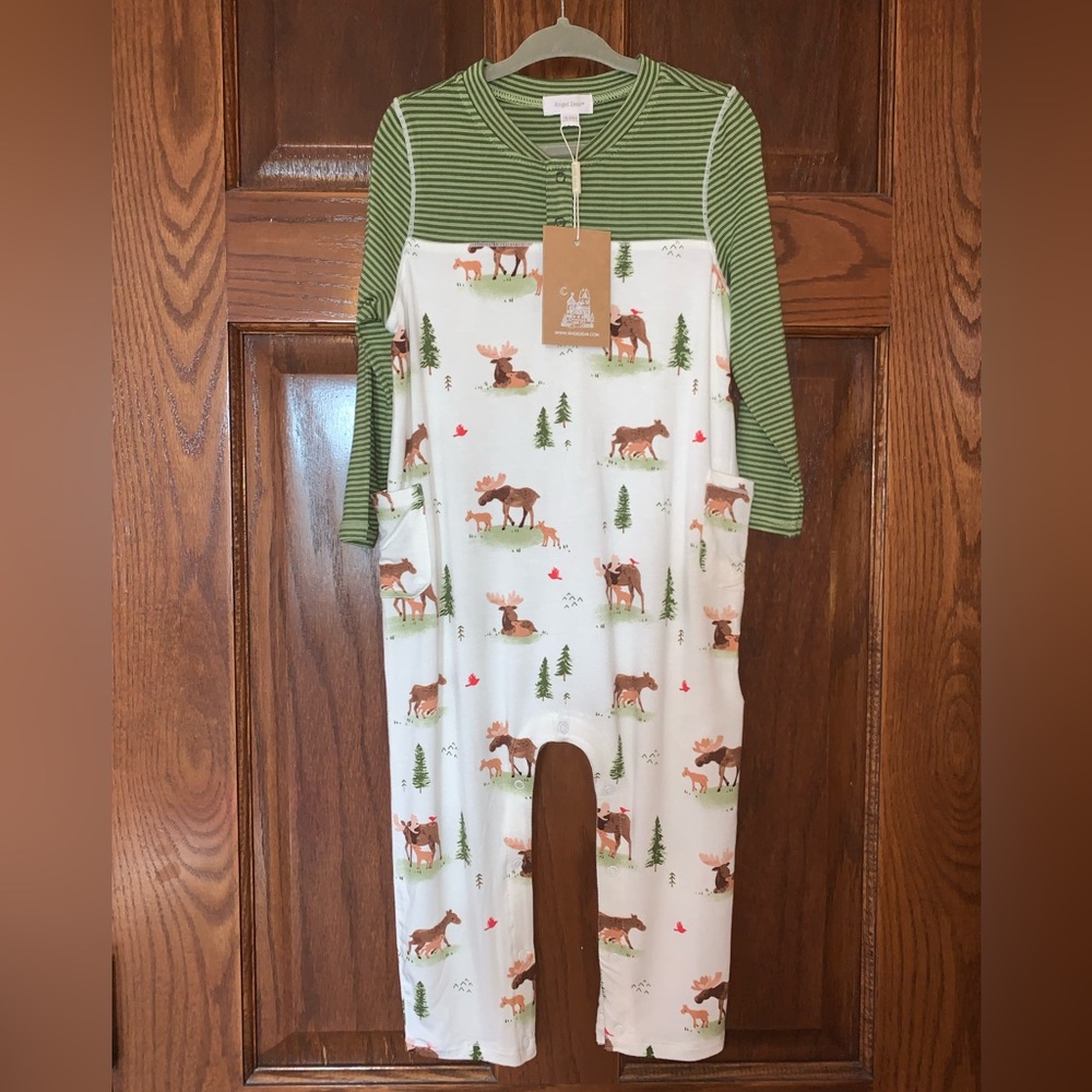 Angel Dear Moose Romper 18-24 Months NWT
